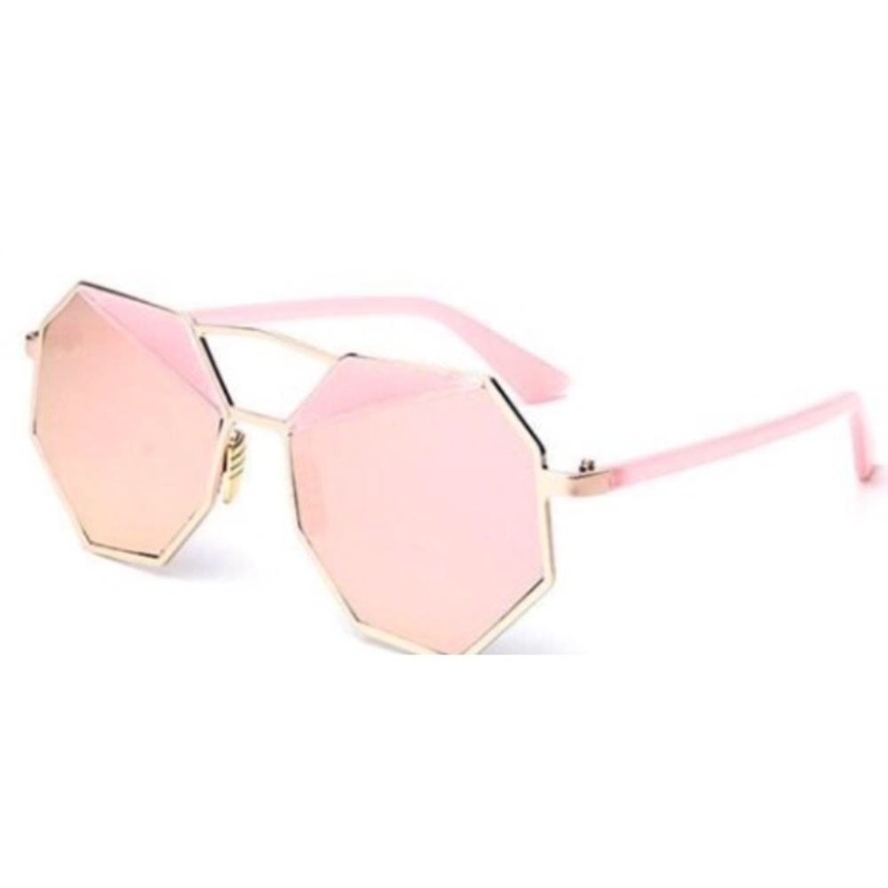 Polygon Fashion Mirrored Sunglasses - Picture 2 of 6